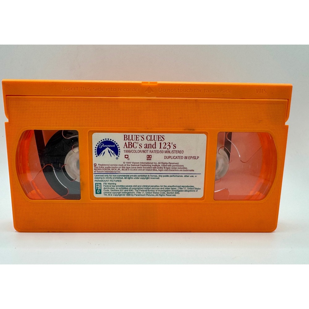 Blue's Clues ABC's and 123's VHS (Tape Only) Paramount 1999 Educational Nick Jr